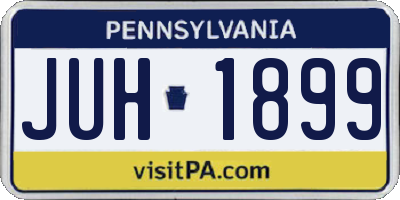PA license plate JUH1899