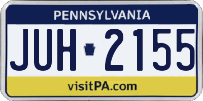 PA license plate JUH2155