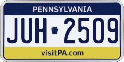 PA license plate JUH2509