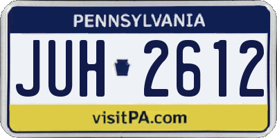 PA license plate JUH2612