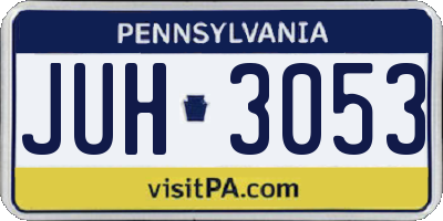 PA license plate JUH3053
