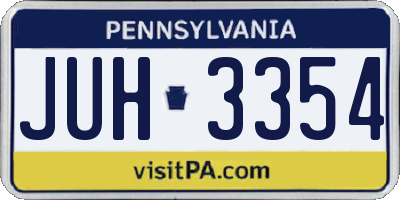 PA license plate JUH3354