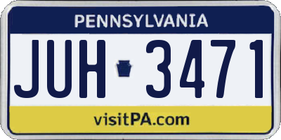 PA license plate JUH3471