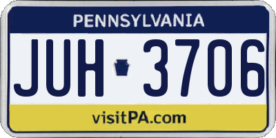PA license plate JUH3706