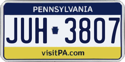 PA license plate JUH3807