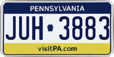 PA license plate JUH3883