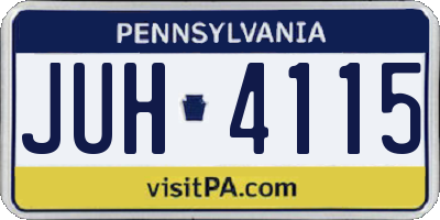 PA license plate JUH4115