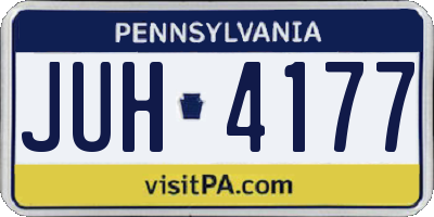 PA license plate JUH4177
