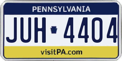 PA license plate JUH4404