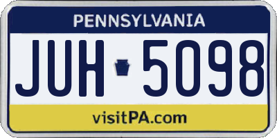 PA license plate JUH5098