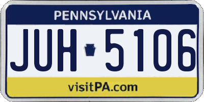 PA license plate JUH5106