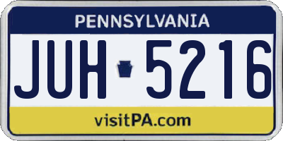 PA license plate JUH5216