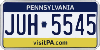 PA license plate JUH5545