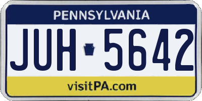 PA license plate JUH5642