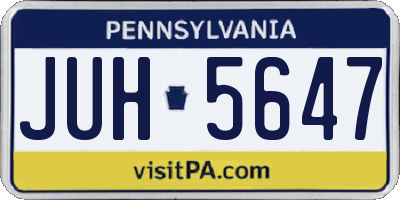 PA license plate JUH5647