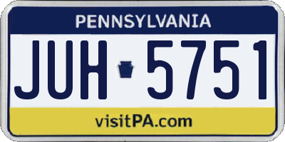 PA license plate JUH5751