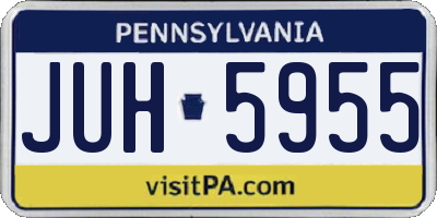 PA license plate JUH5955