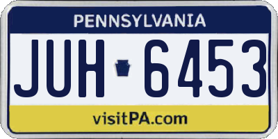 PA license plate JUH6453