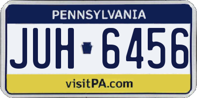 PA license plate JUH6456