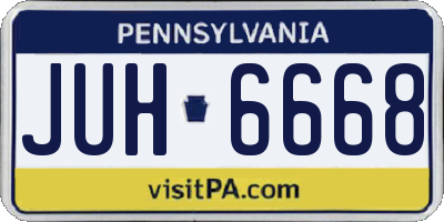 PA license plate JUH6668