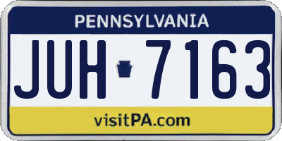 PA license plate JUH7163