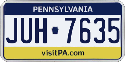 PA license plate JUH7635