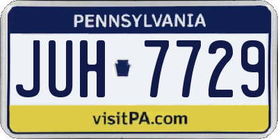 PA license plate JUH7729