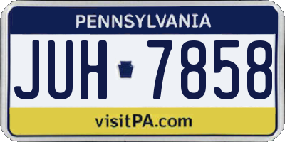 PA license plate JUH7858