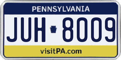 PA license plate JUH8009