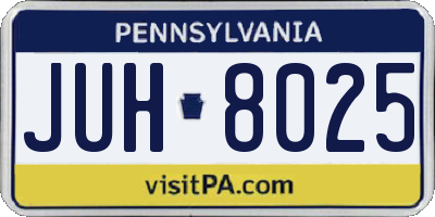 PA license plate JUH8025