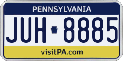 PA license plate JUH8885