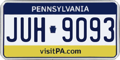 PA license plate JUH9093