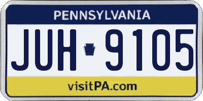 PA license plate JUH9105