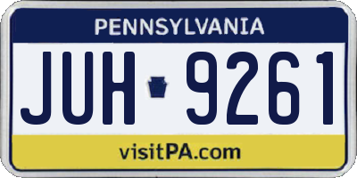 PA license plate JUH9261
