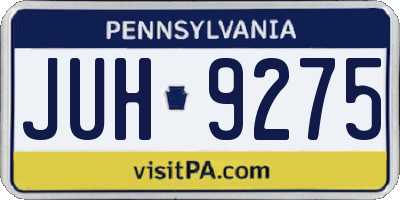 PA license plate JUH9275