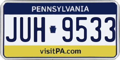 PA license plate JUH9533