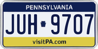 PA license plate JUH9707