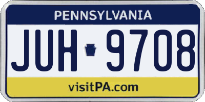 PA license plate JUH9708