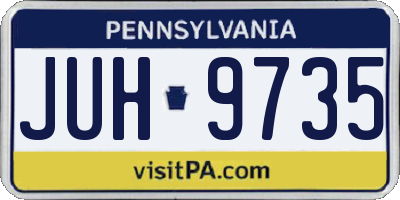 PA license plate JUH9735