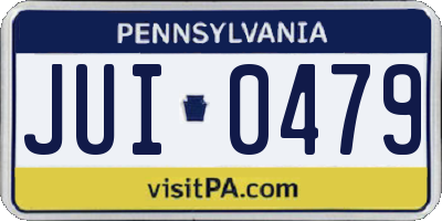 PA license plate JUI0479