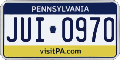 PA license plate JUI0970