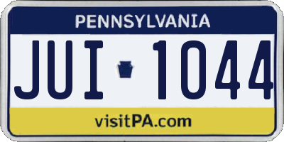 PA license plate JUI1044