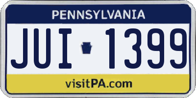 PA license plate JUI1399
