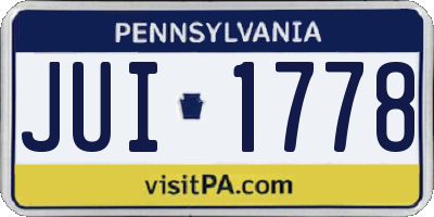 PA license plate JUI1778