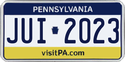 PA license plate JUI2023