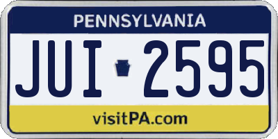 PA license plate JUI2595