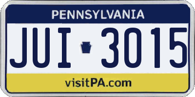 PA license plate JUI3015