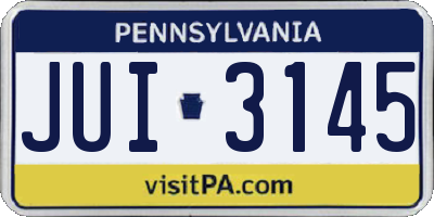 PA license plate JUI3145