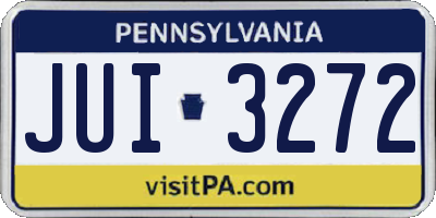 PA license plate JUI3272