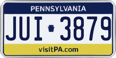 PA license plate JUI3879